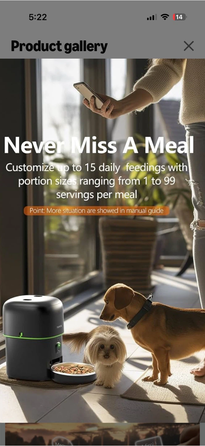 Super deal! YUPOSL 4L WiFi & Camera Pet Feeder - Black - photo 5