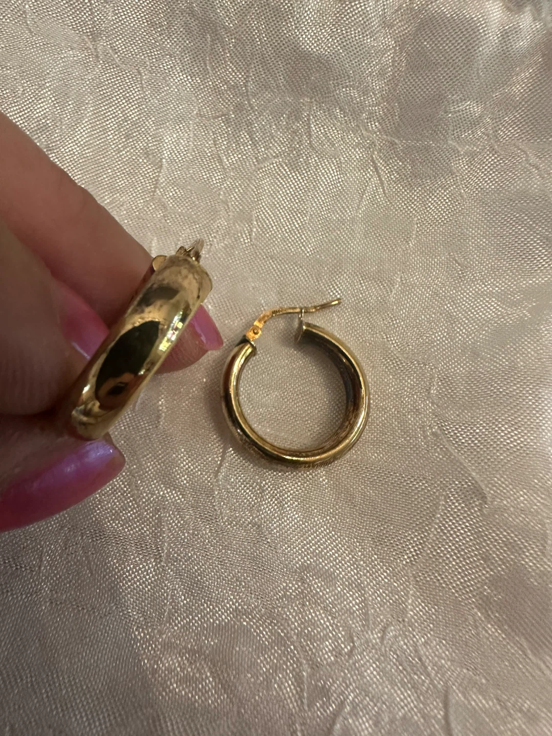 Primavera Italy 24k Gold Over Sterling Hoop Earrings - photo 4