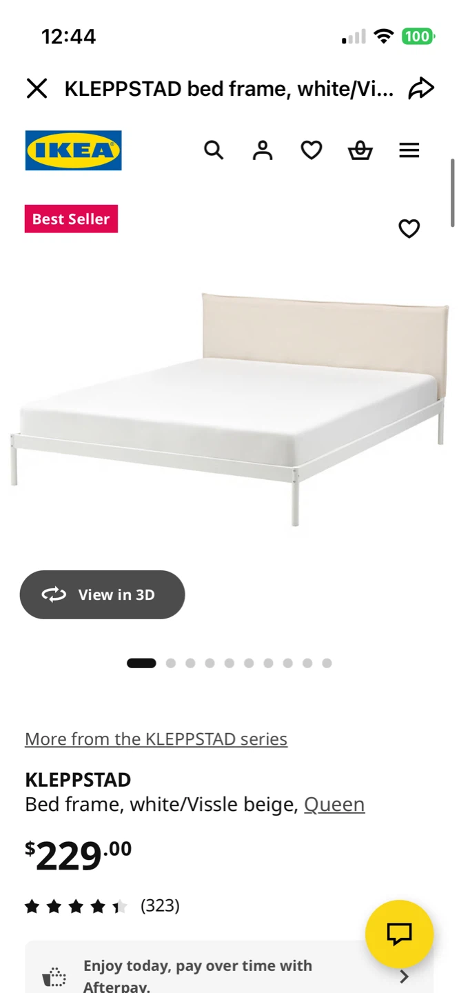 IKEA KLEPPSTAD Bed Frame Queen White/Vissle beige - photo 2