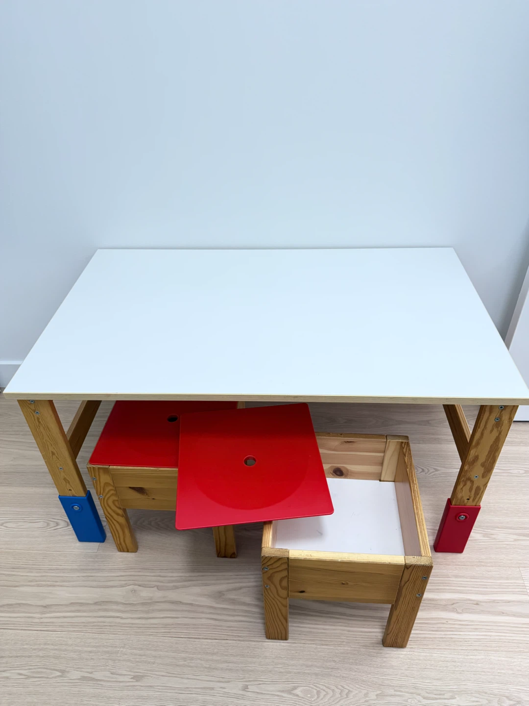 IKEA Sansad Kids Activity Table with Storage Stools - photo 2