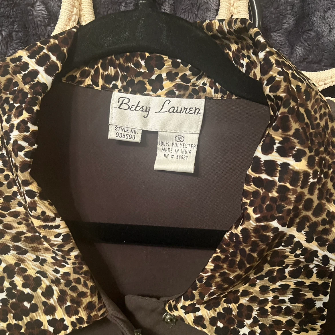 Betsy Lauren Women's Top Size 18 Leopard Collar - photo 5