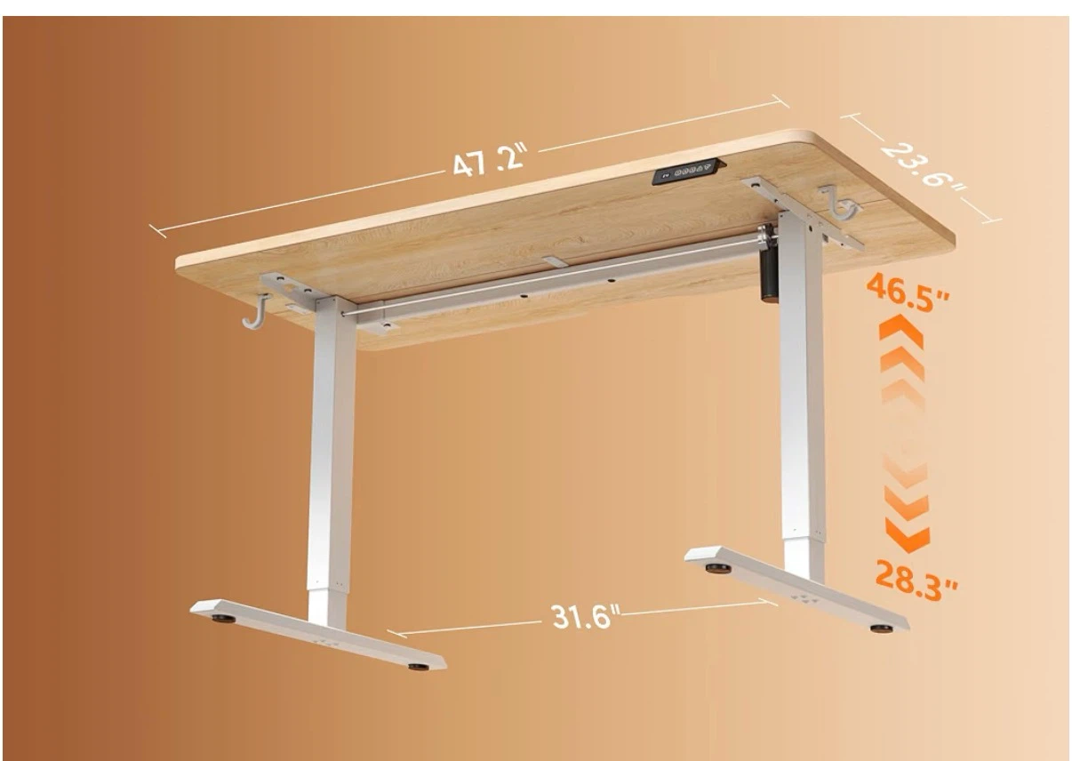 Standing Desk Electric Height Adjustable, Maple - photo 4