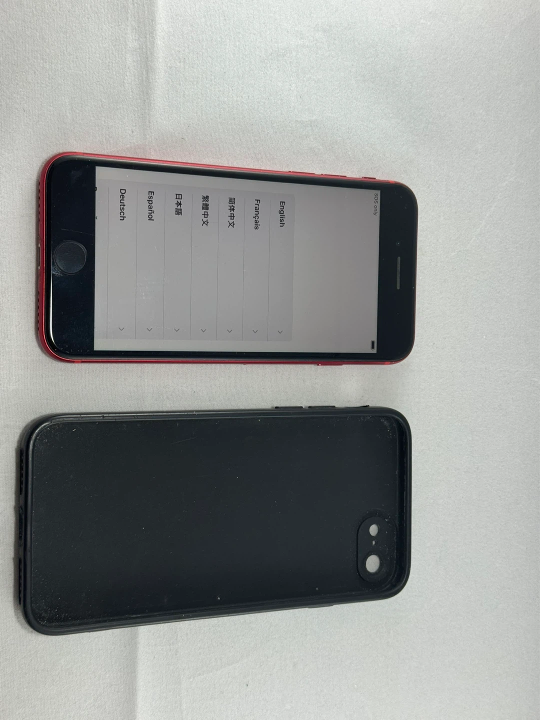 Red iPhone SE (2nd Gen) 128GB with Black Case