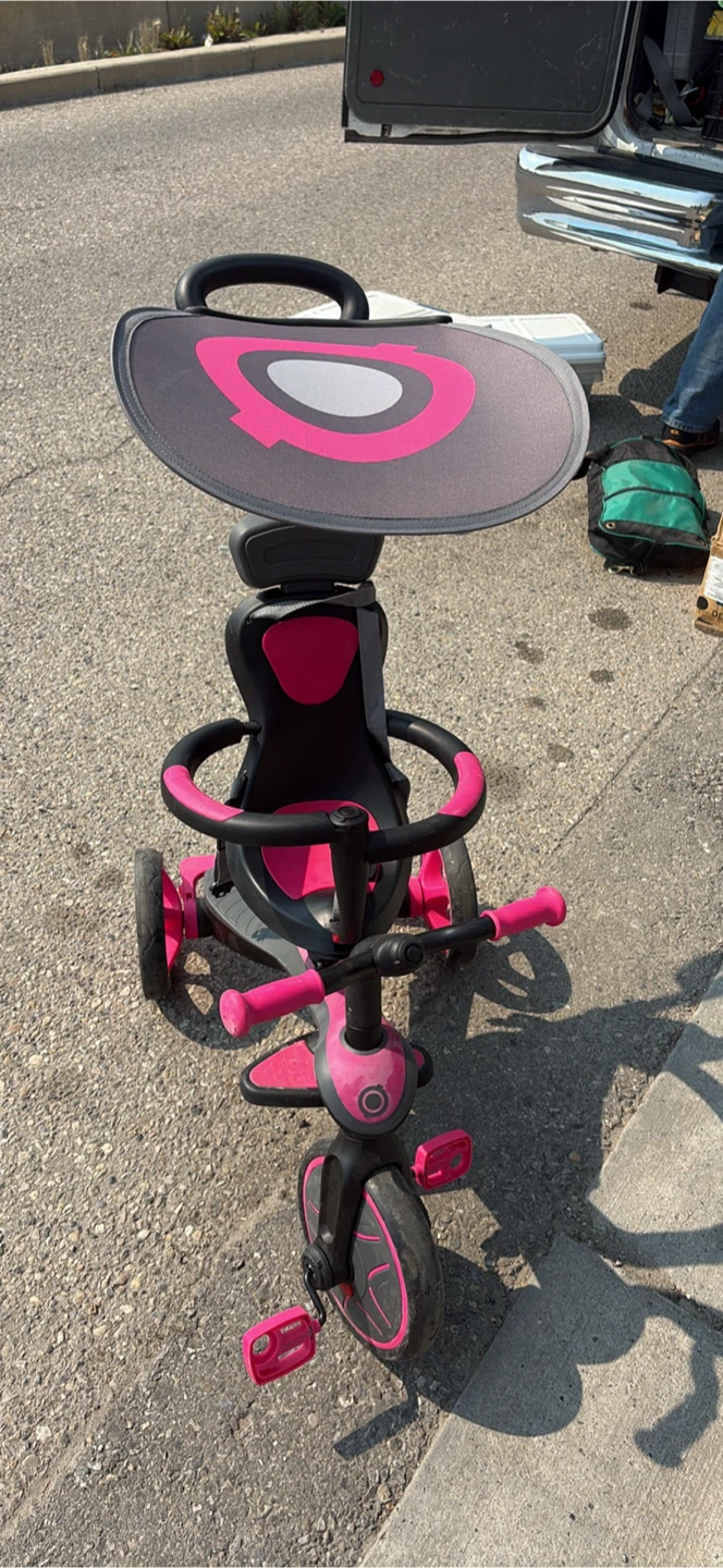 Pink Convertible Tricycle with Canopy