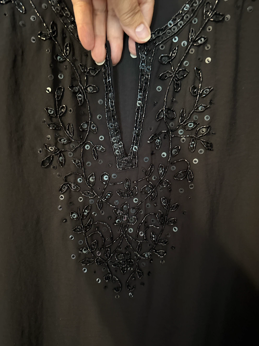 Laura Plus Black Sequin Embellished Tunic Top - photo 3