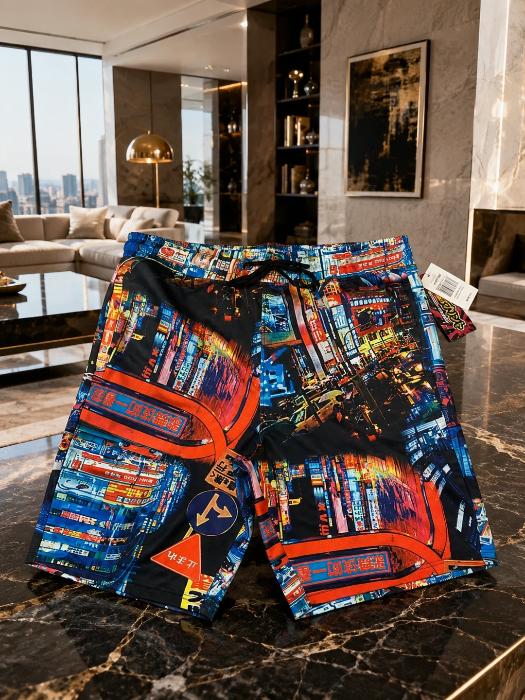 NEW Fresh Prints of Tokyo Men’s L Neon Swim Trunks / Board Short - photo 4