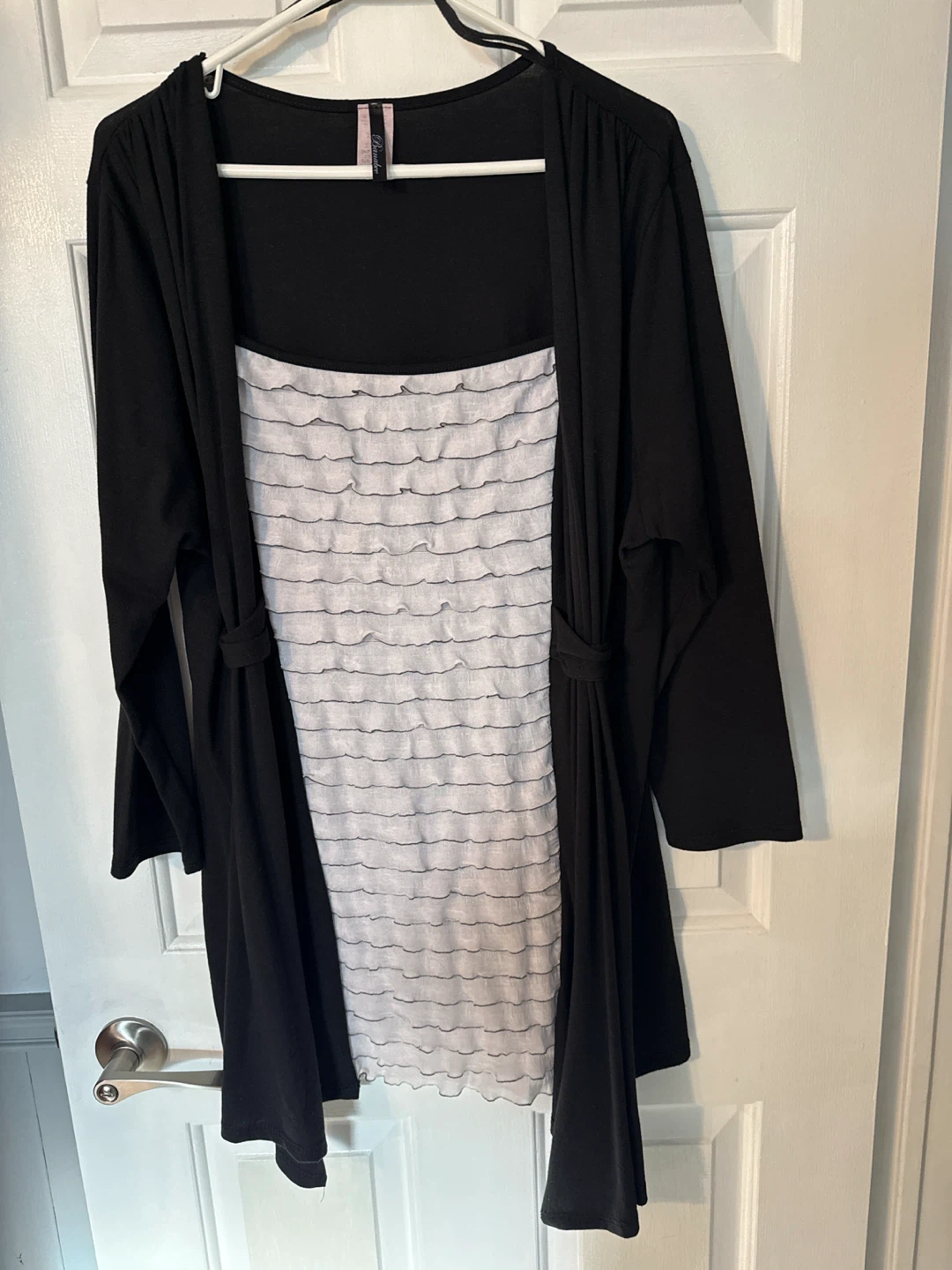 Cardigan w/Ruffled Front attached