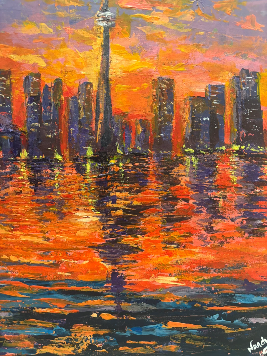 Painting of Toronto Skyline at Sunset 🌇 - photo 3
