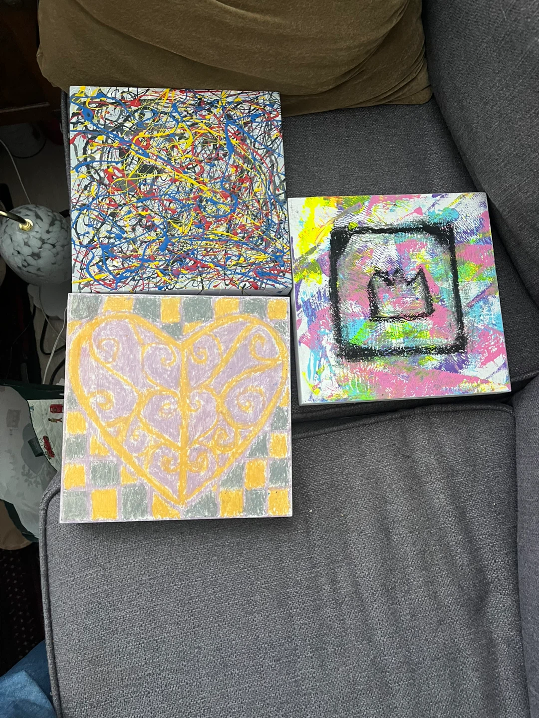 Original Abstract Art Set by Armaan Mahajan 10"x10" (Set of 3)