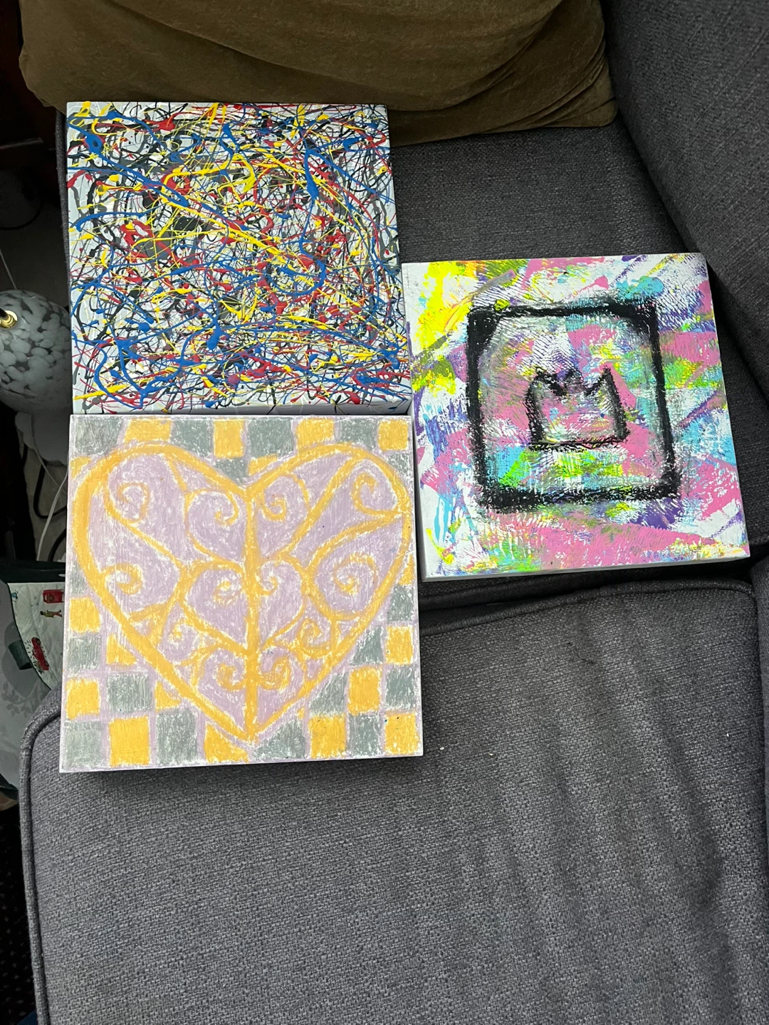 Original Abstract Art Set by Armaan Mahajan 10"x10" (Set of 3) - photo 5