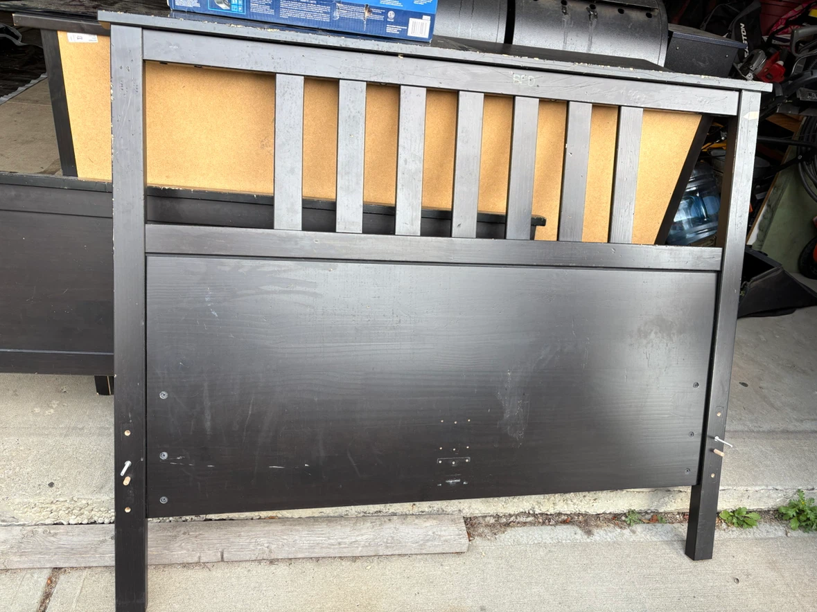 IKEA HEMNES Black Queen Bed Frame Headboard - photo 2