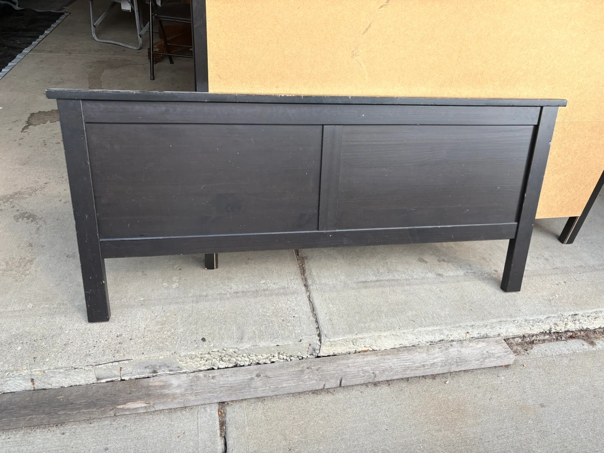 IKEA HEMNES Black Queen Bed Frame Headboard - photo 3