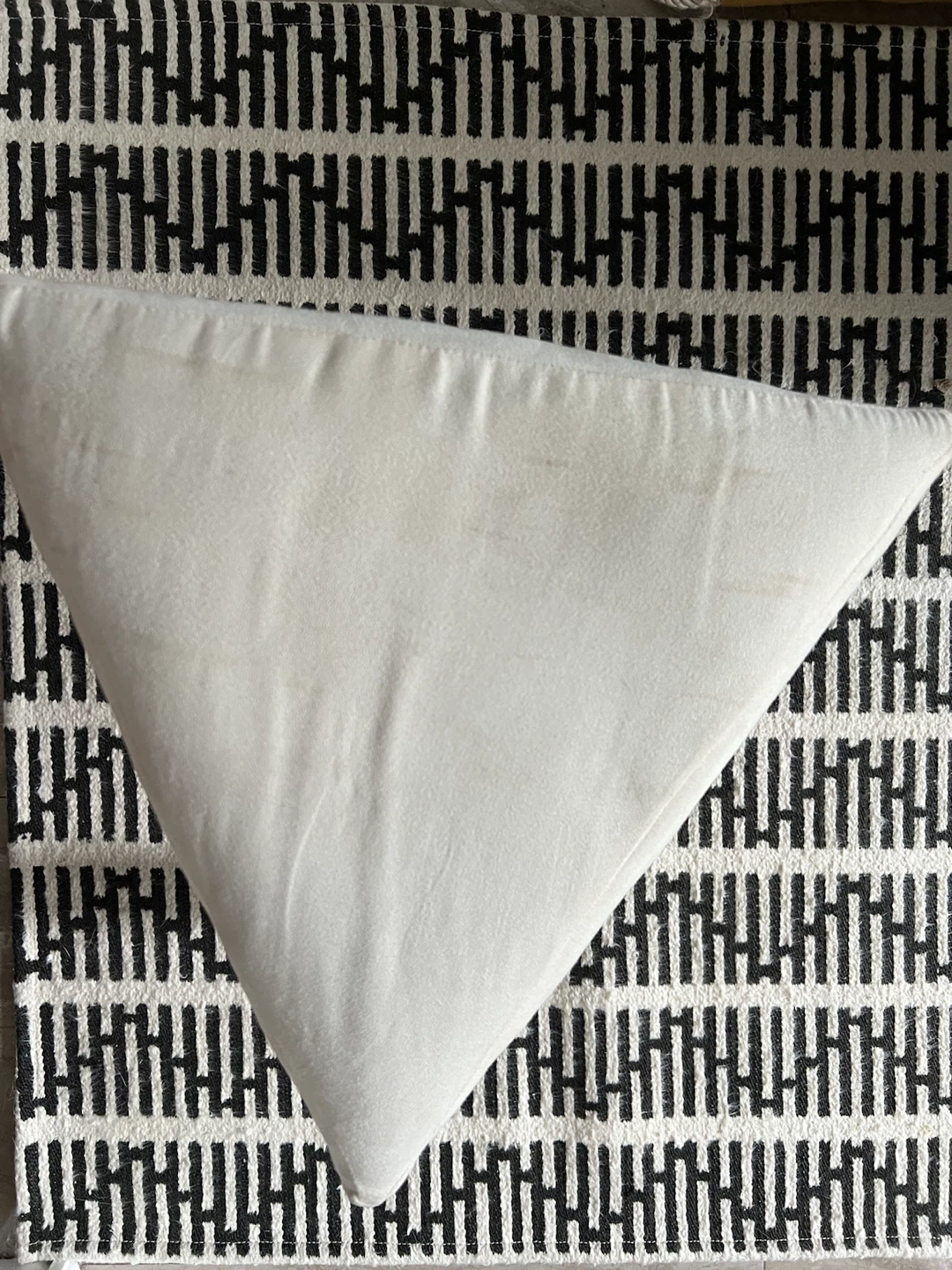 Corner White Triangle Stool