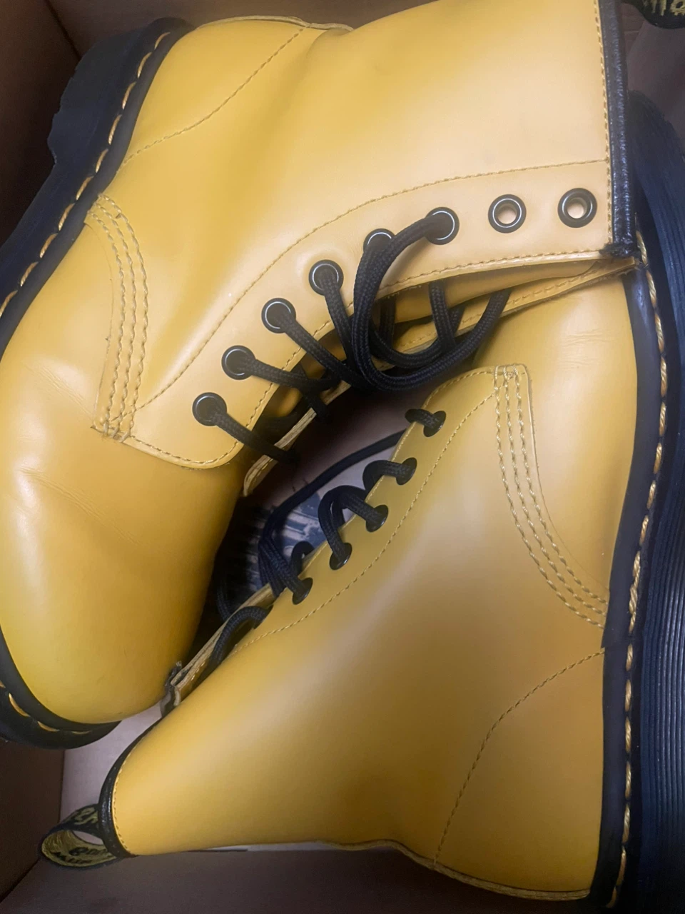 Dr. Martens Smooth Yellow Boots Size US 6 - photo 2