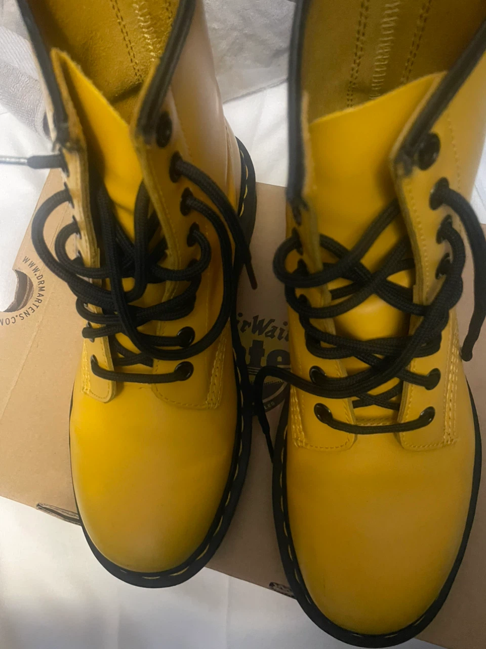 Dr. Martens Smooth Yellow Boots Size US 6 - photo 3