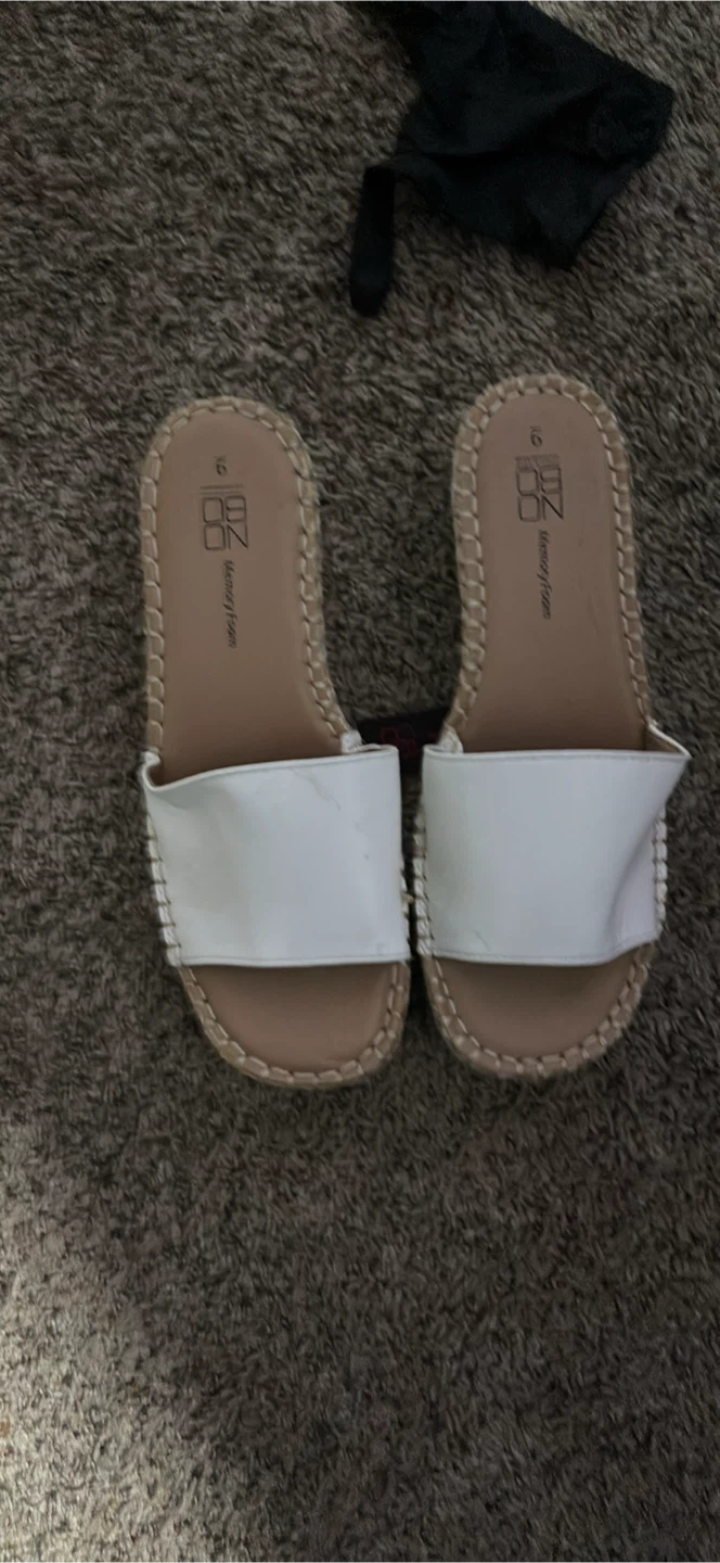 White No Boundaries Memory Foam Slides