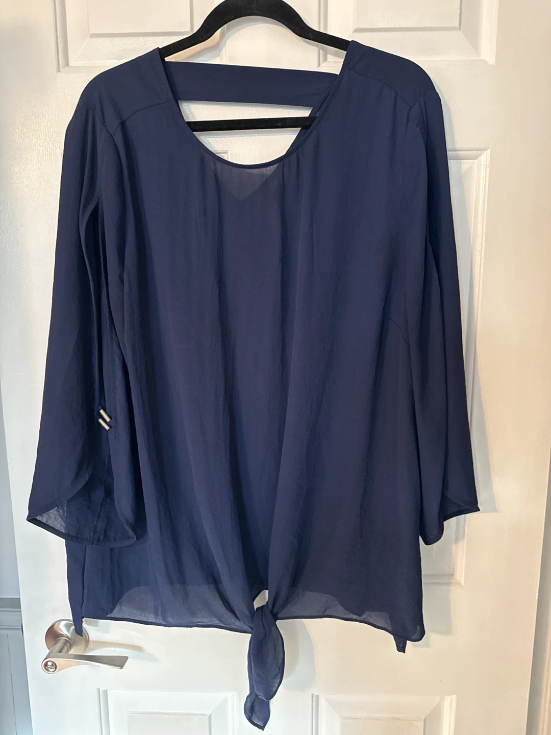 Pretty Tie-Front Blousé top- 2X