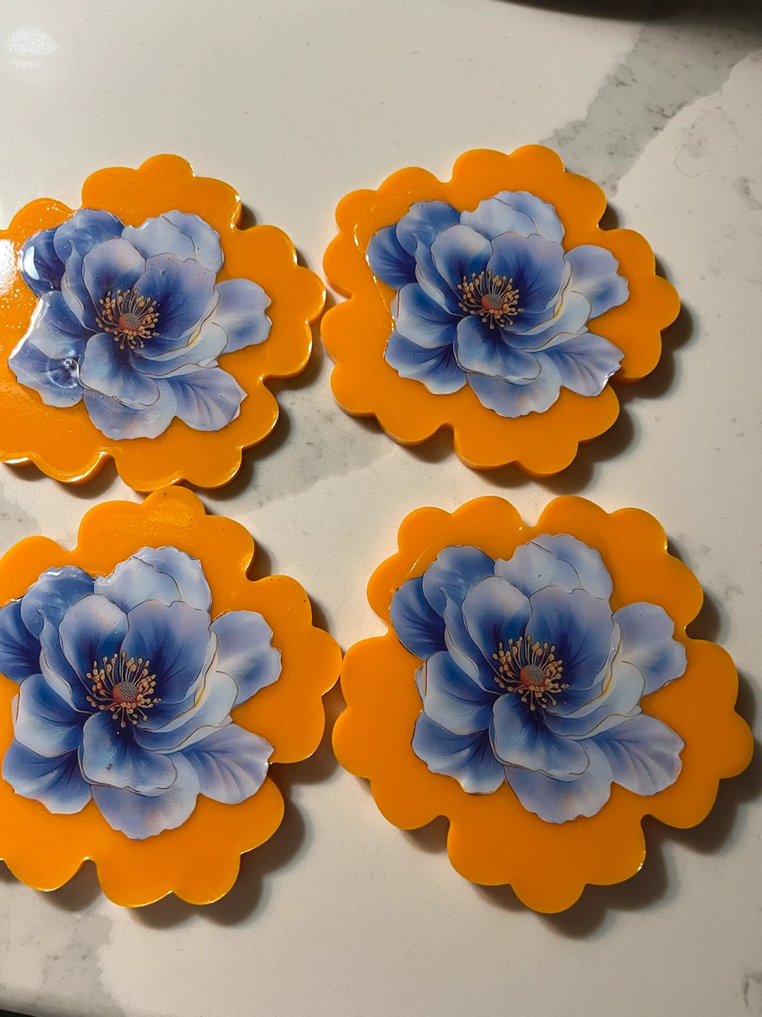 Set of 4 Floral Coasters
