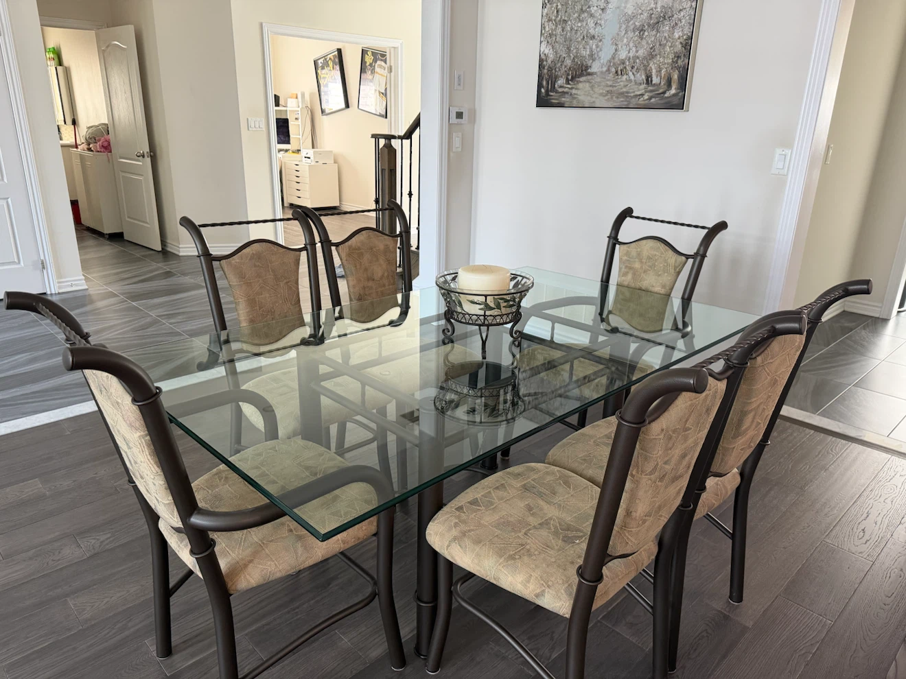 Glass Top Dining Set with 6 Chairs - photo 2