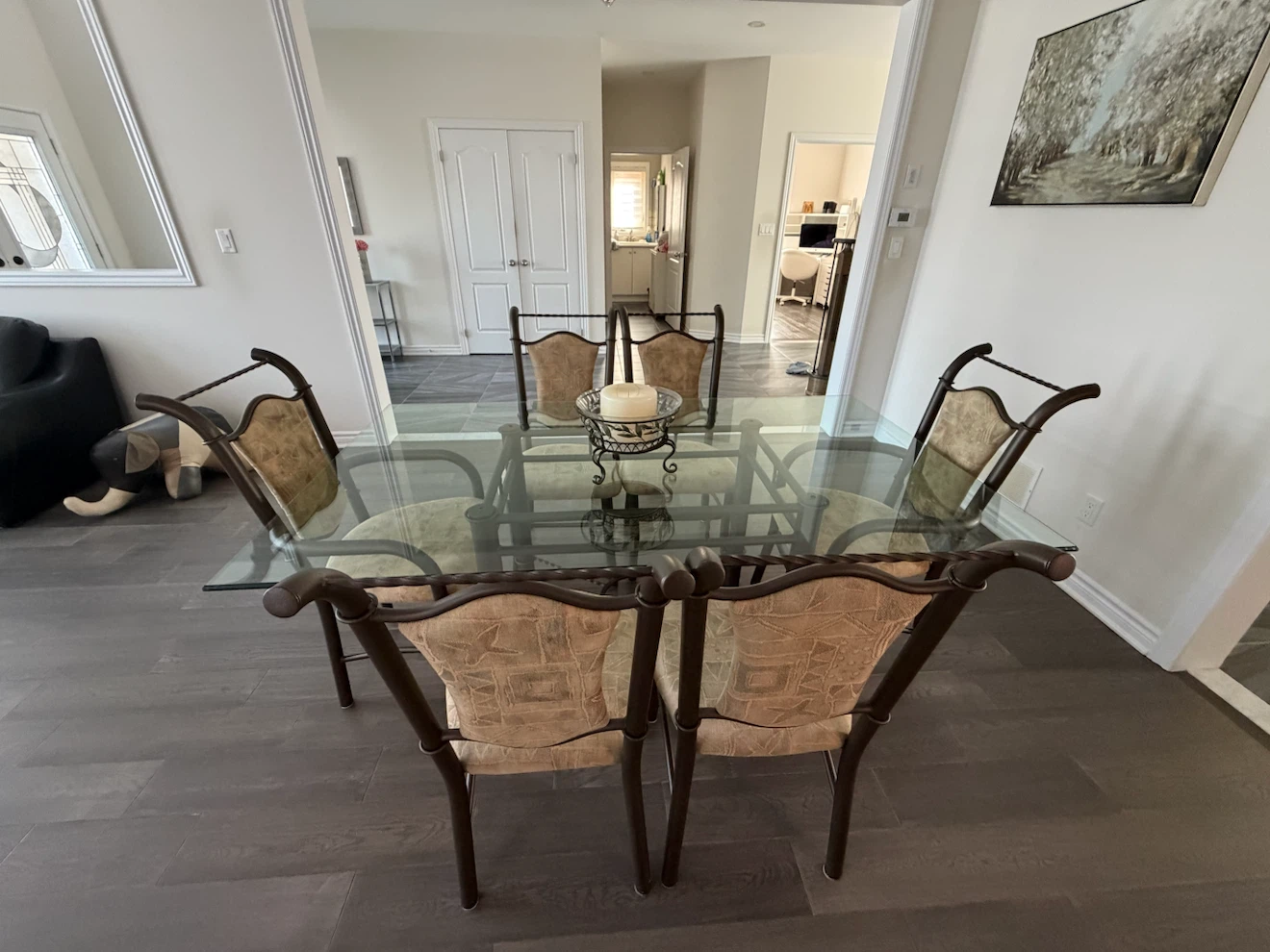 Glass Top Dining Set with 6 Chairs - photo 3