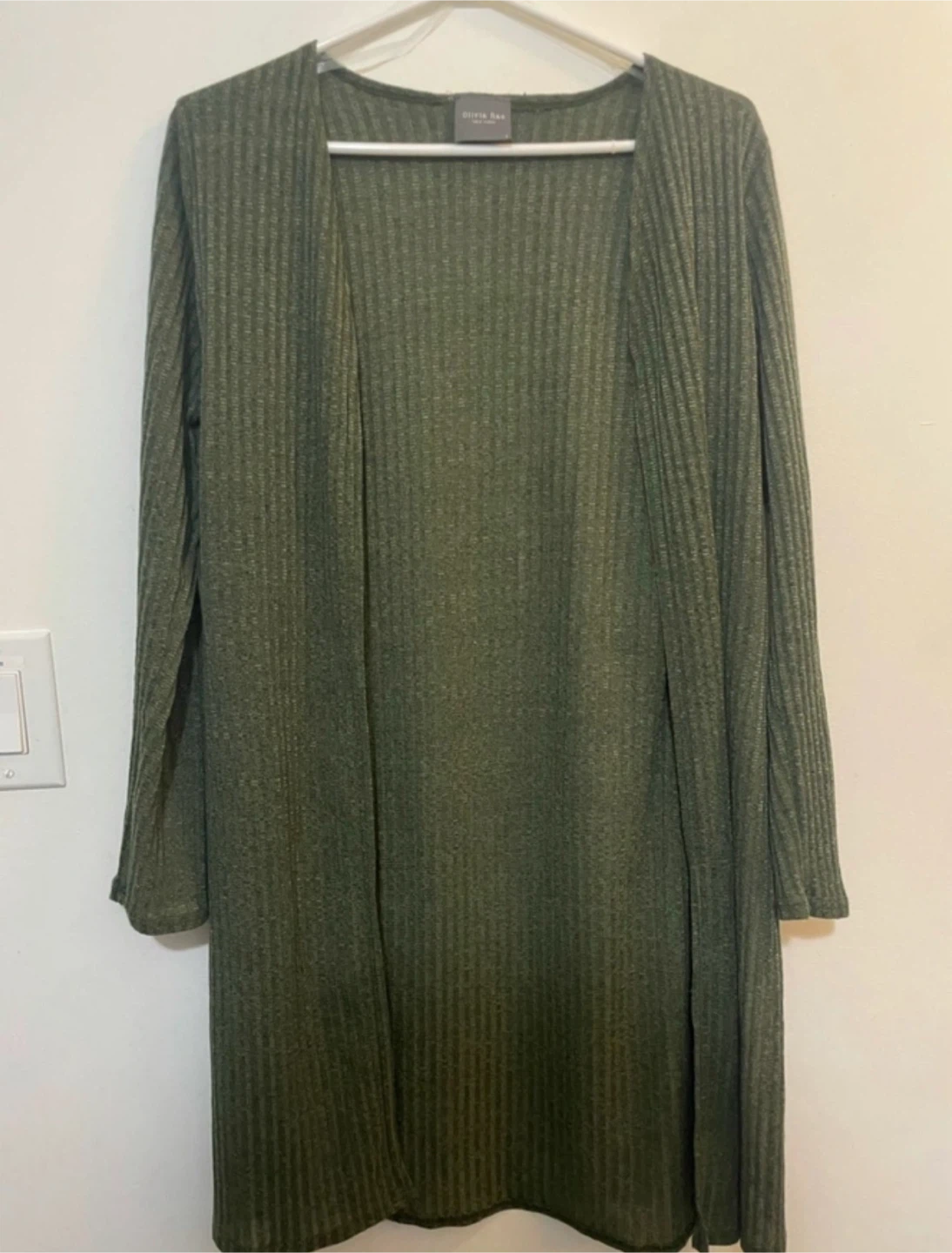 Olivia Rae green ribbed open cardigan - Small - photo 2