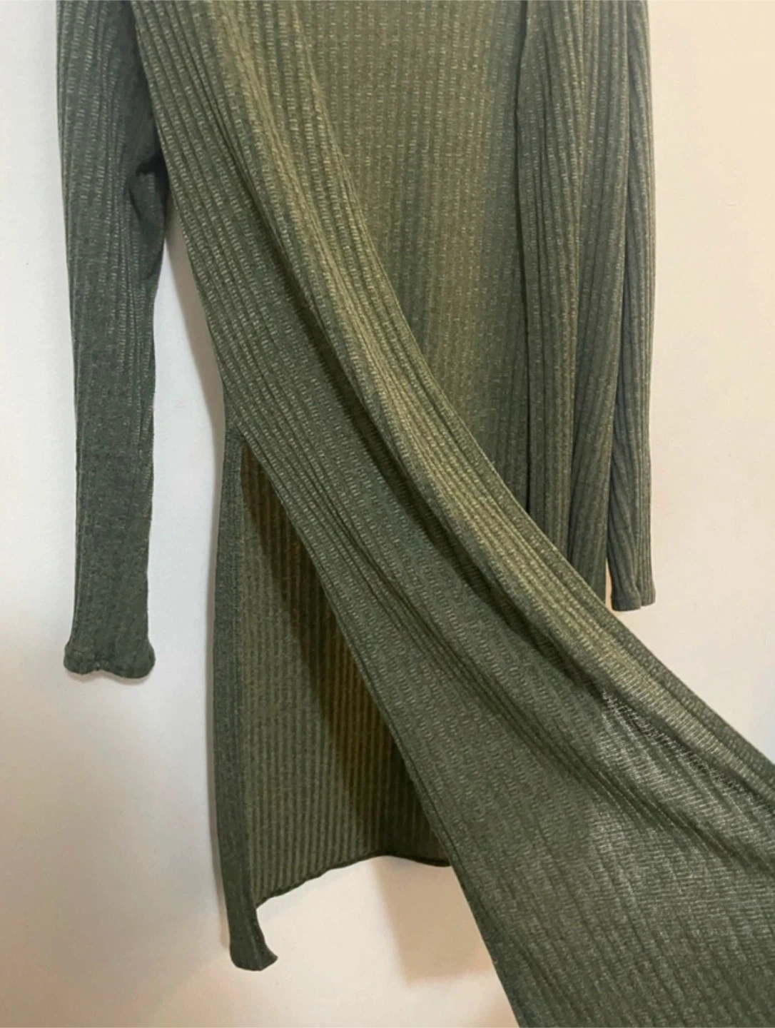 Olivia Rae green ribbed open cardigan - Small - photo 3