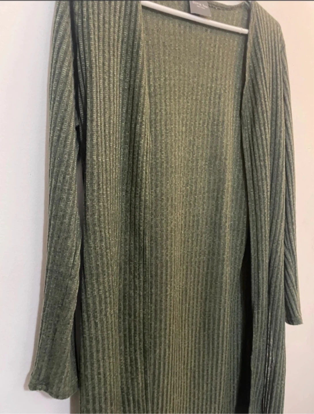 Olivia Rae green ribbed open cardigan - Small - photo 4