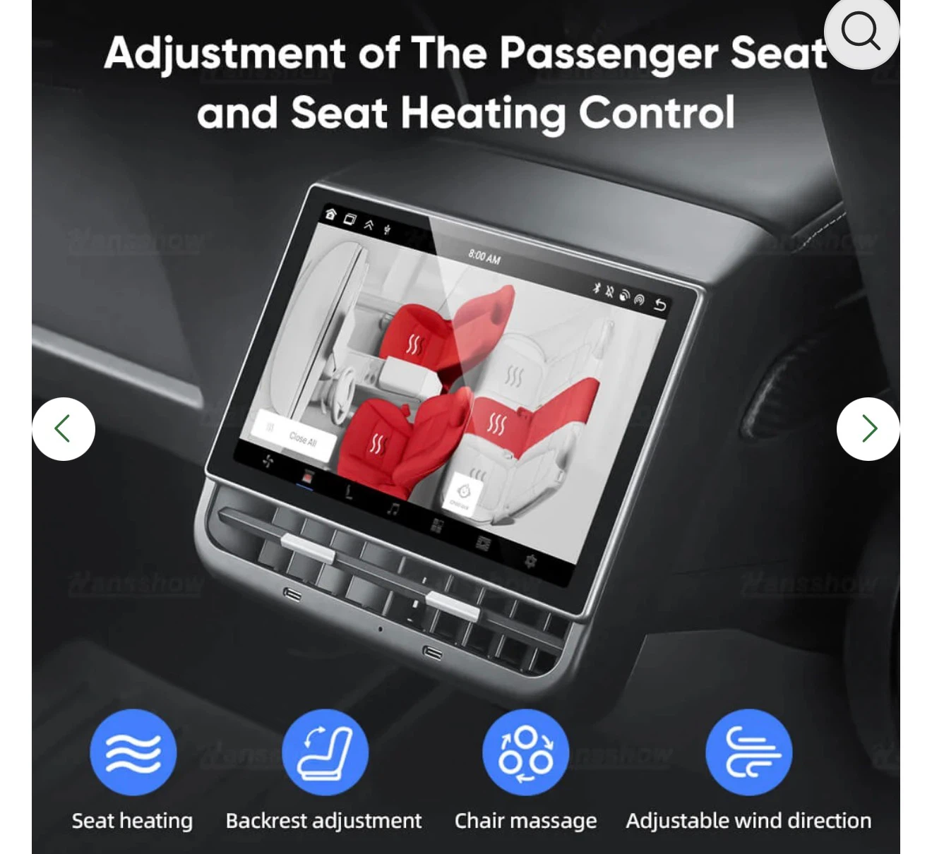 Android Rear Entertainment Screen For Tesla Model Y 2020 To 2025