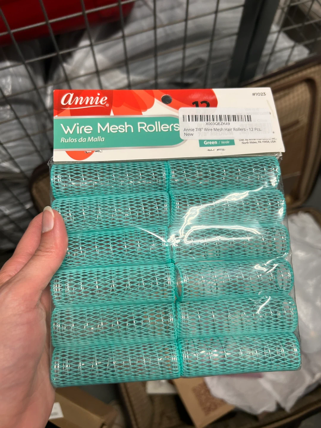 Annie Wire Mesh Hair Rollers - 12 Pcs, 7/8" Medium