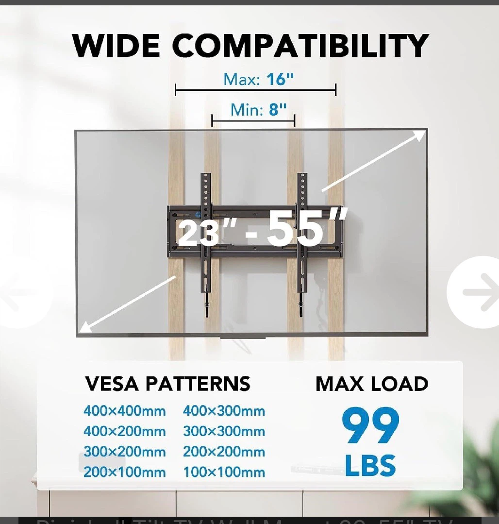 TV Wall Mount 23" - 55" Universal Mount - photo 2