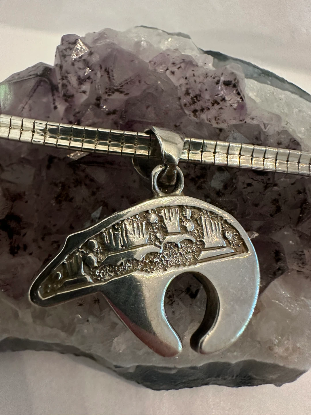 Navajo Reversible Bear Pendant with Sterling Chain - photo 2