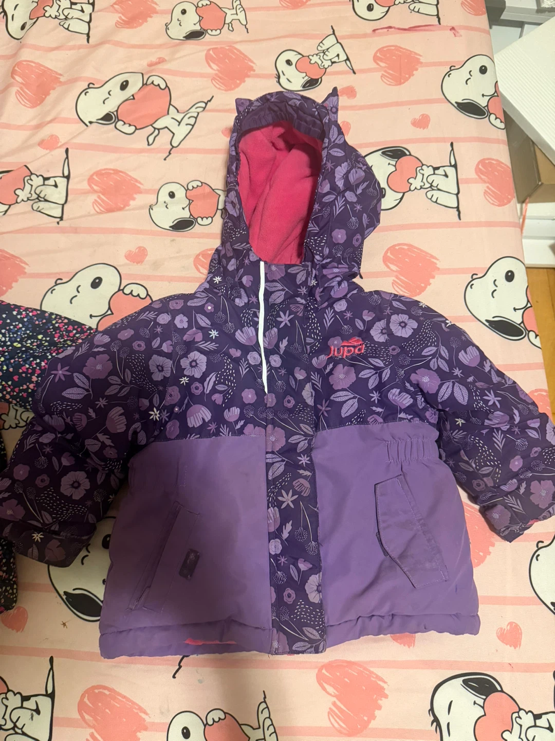 Jupa Purple Floral Hooded Winter Jacket