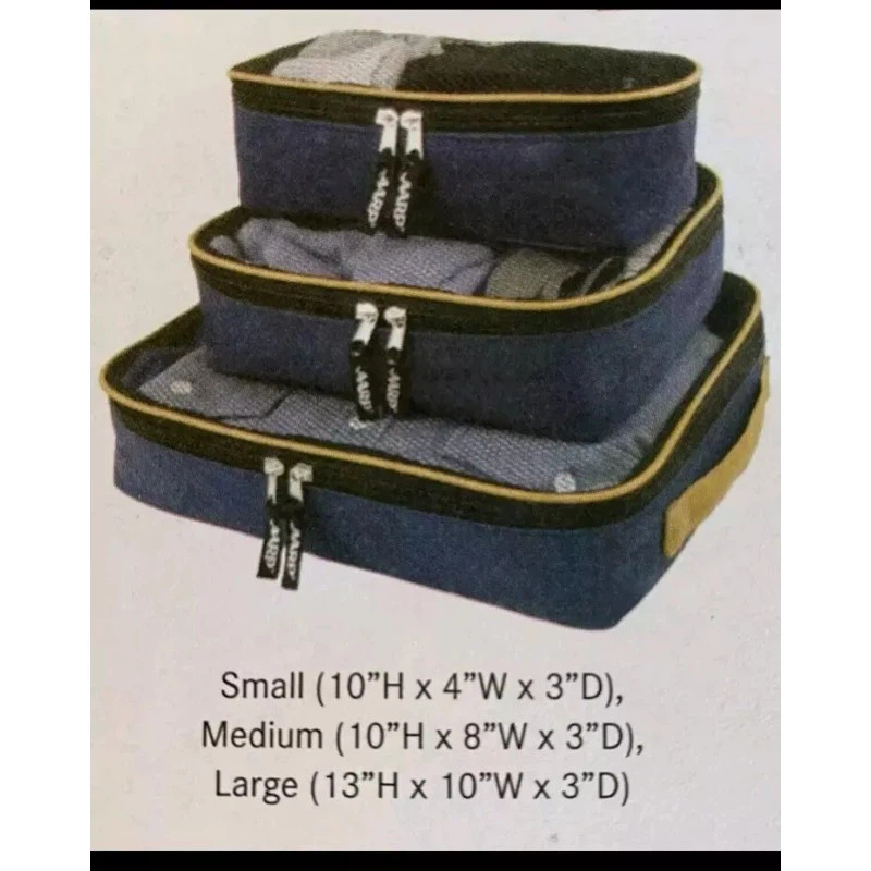3-Piece Travel Luggage Organizer Set Mesh Top Zip Closure - photo 2