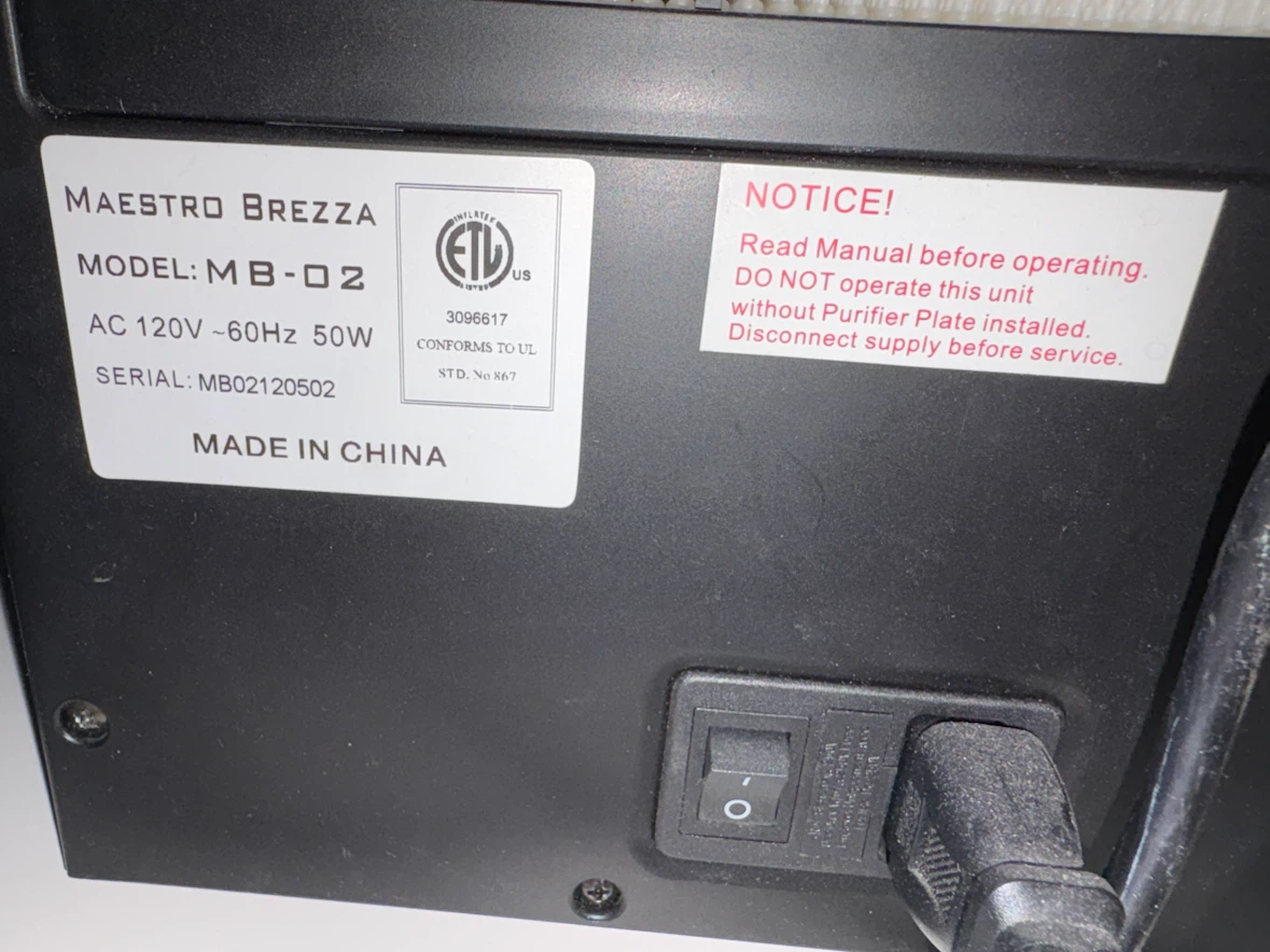 Maestro Brezza MB-02 Air Purifier with Remote - photo 4