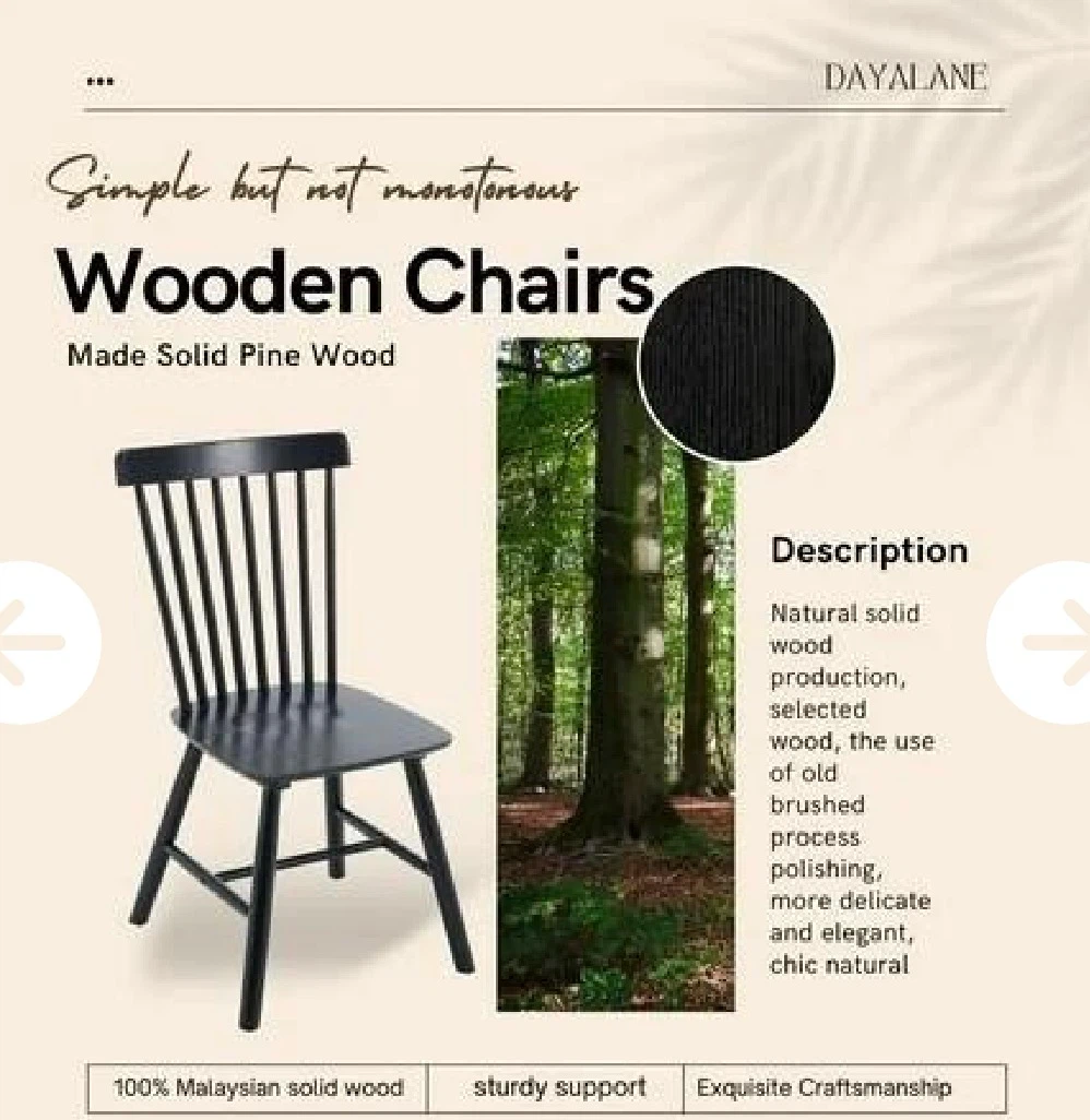DAYALANE Wooden Dining Chairs (Set of 2) - photo 2