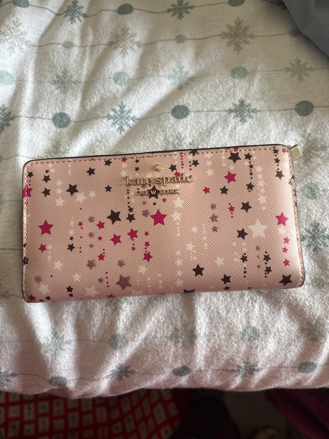 Kate Spade pink star bifold wallet