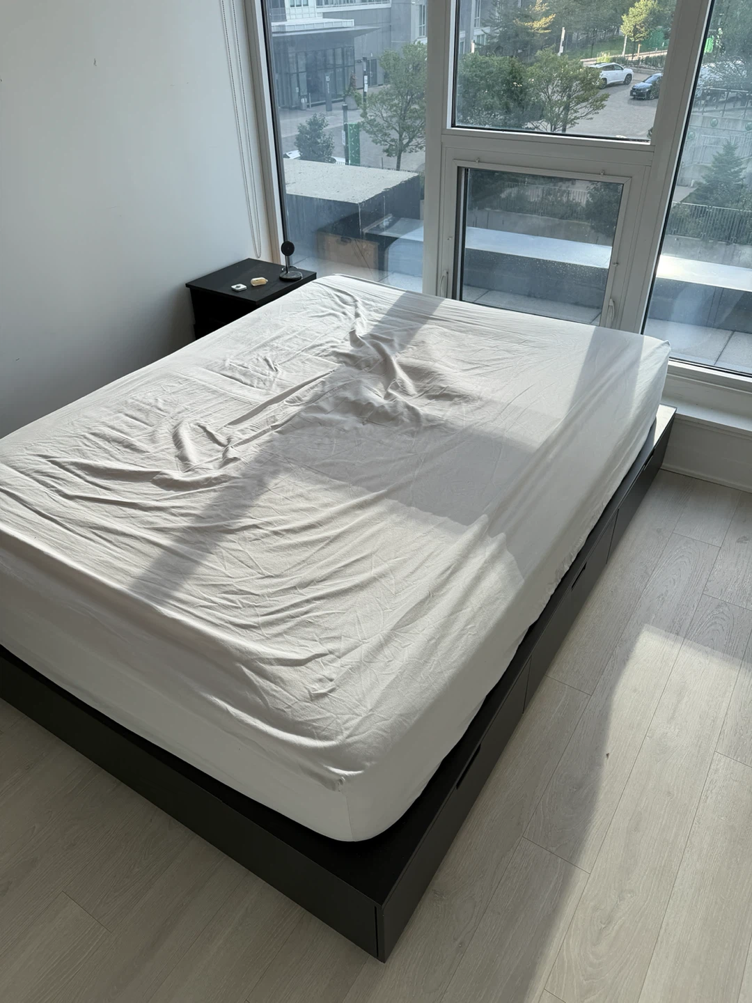 Black bed frame with storage drawers - photo 2