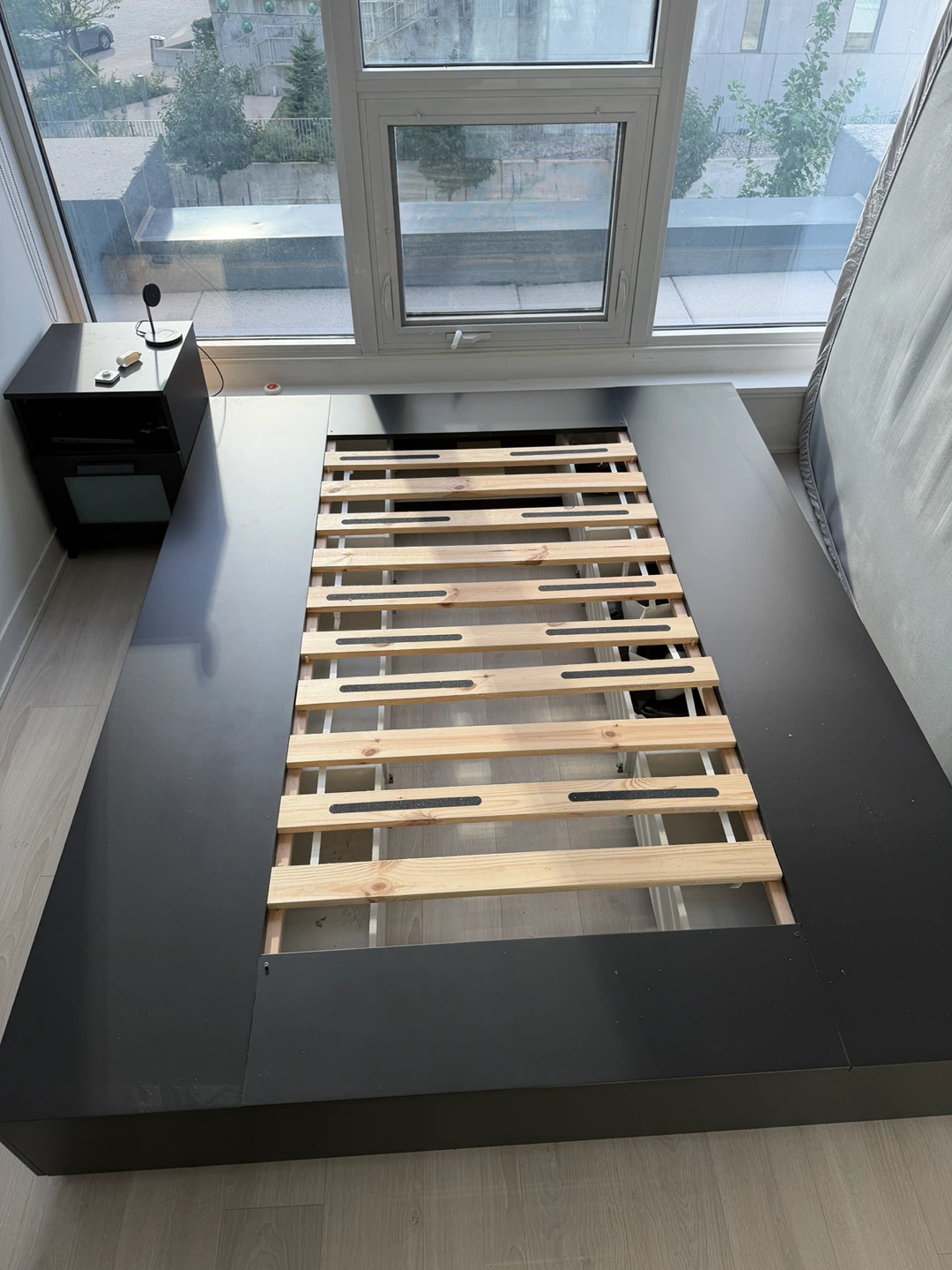 Black bed frame with storage drawers - photo 4