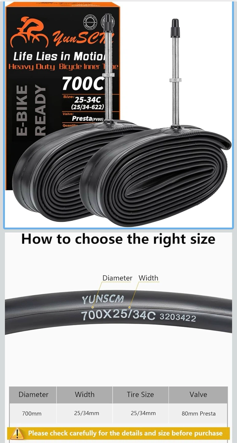 700C Heavy Duty Bike Tubes 700x25C/26C/28C/32C - photo 4