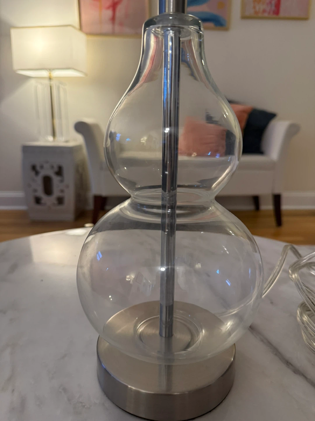 Clear Glass Table Lamp Base - photo 2