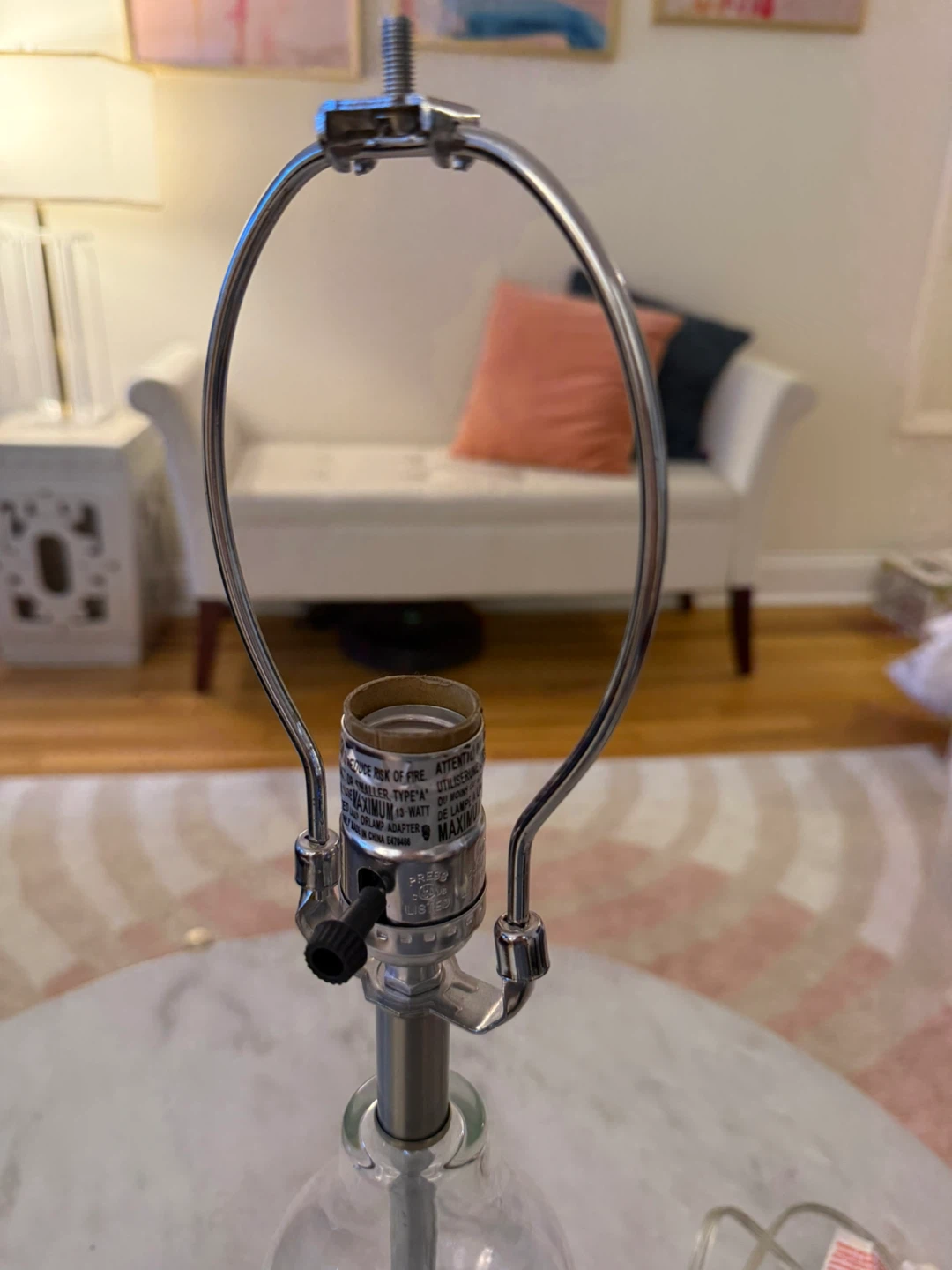 Clear Glass Table Lamp Base - photo 3
