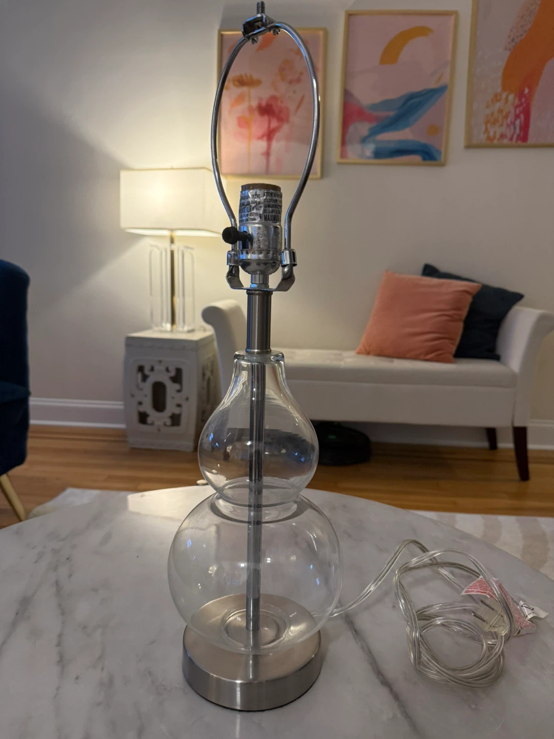 Clear Glass Table Lamp Base