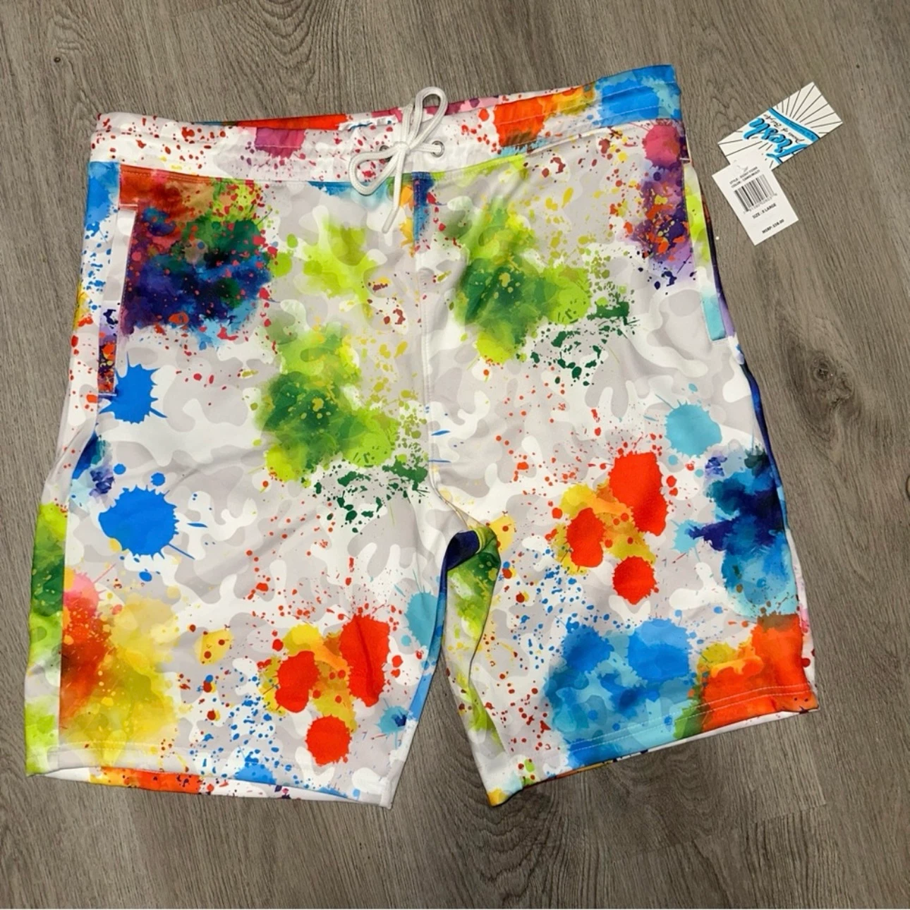 NEW Fresh Prints of Bel-Air Men’s XL Paint Splatter Camo Shorts - photo 3