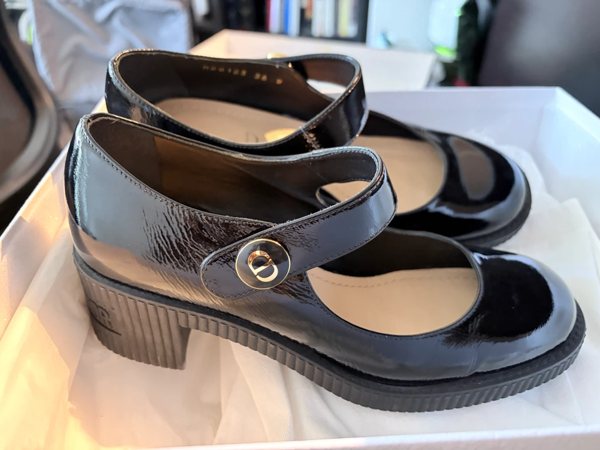 Christian Dior Black Patent Mary Jane Shoes