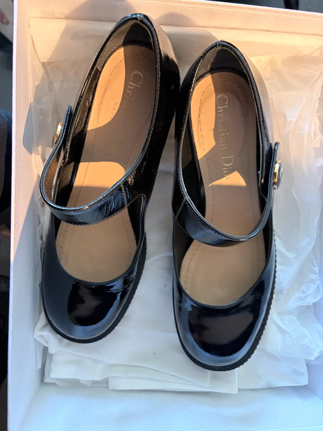 Christian Dior Black Patent Mary Jane Shoes - photo 2