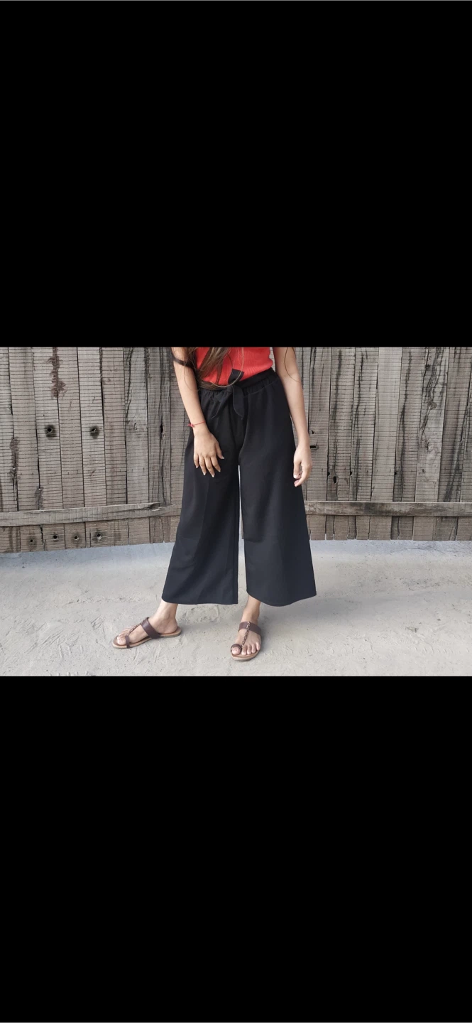 Black Culottes with Tie Waist