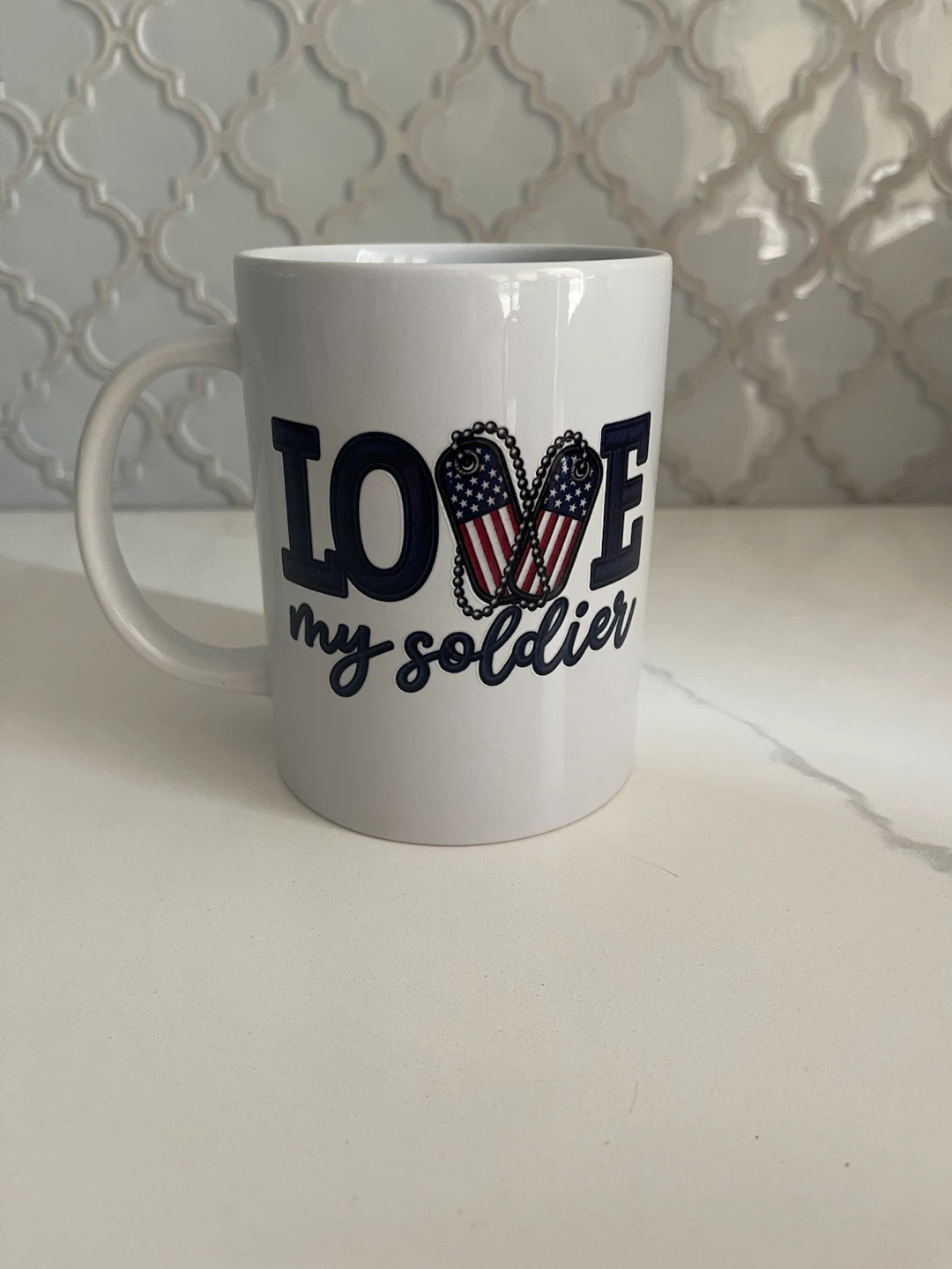 Love My Soldier Mug: custom made