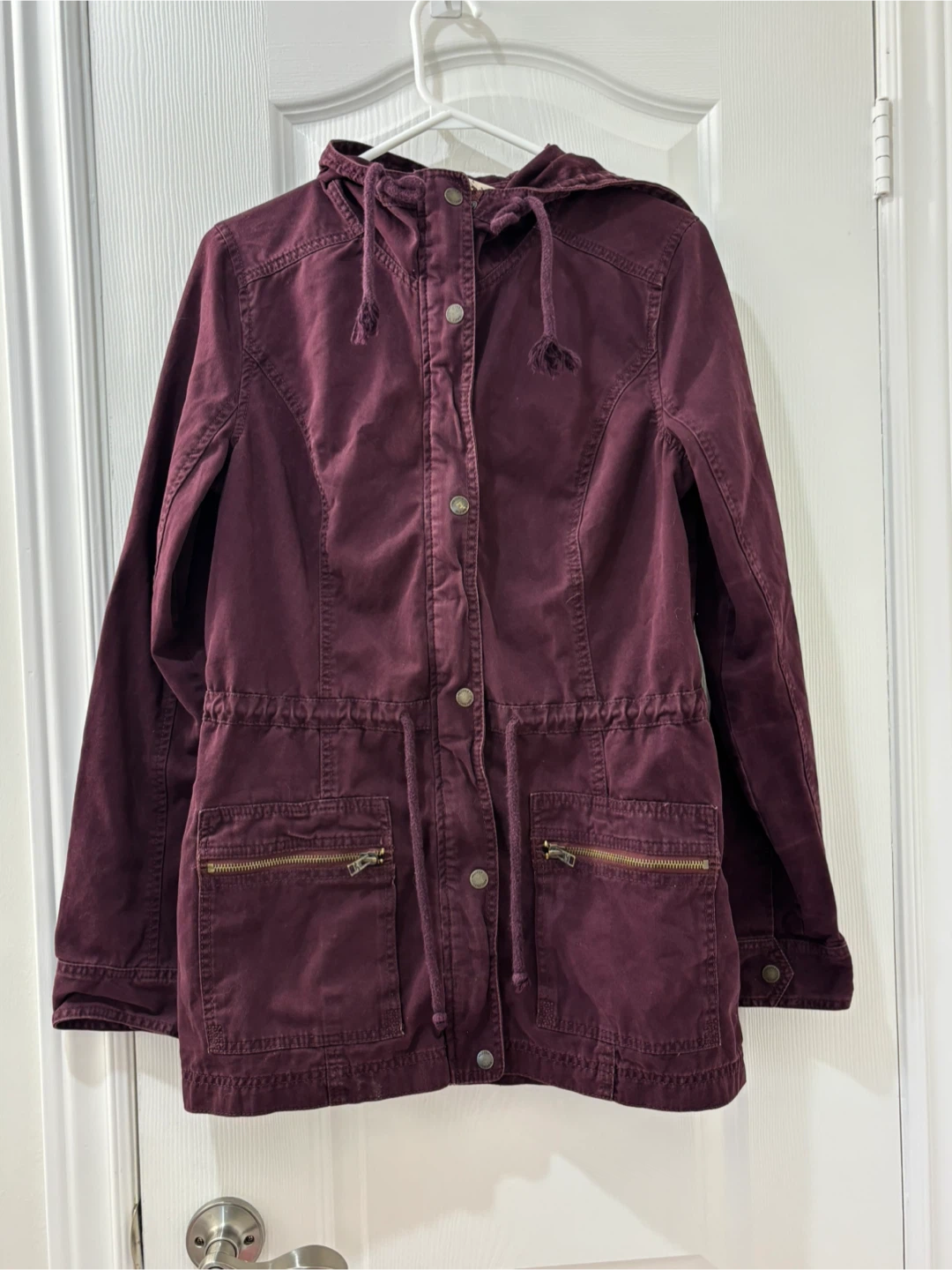 Hollister Burgundy Hooded Utility Jacket