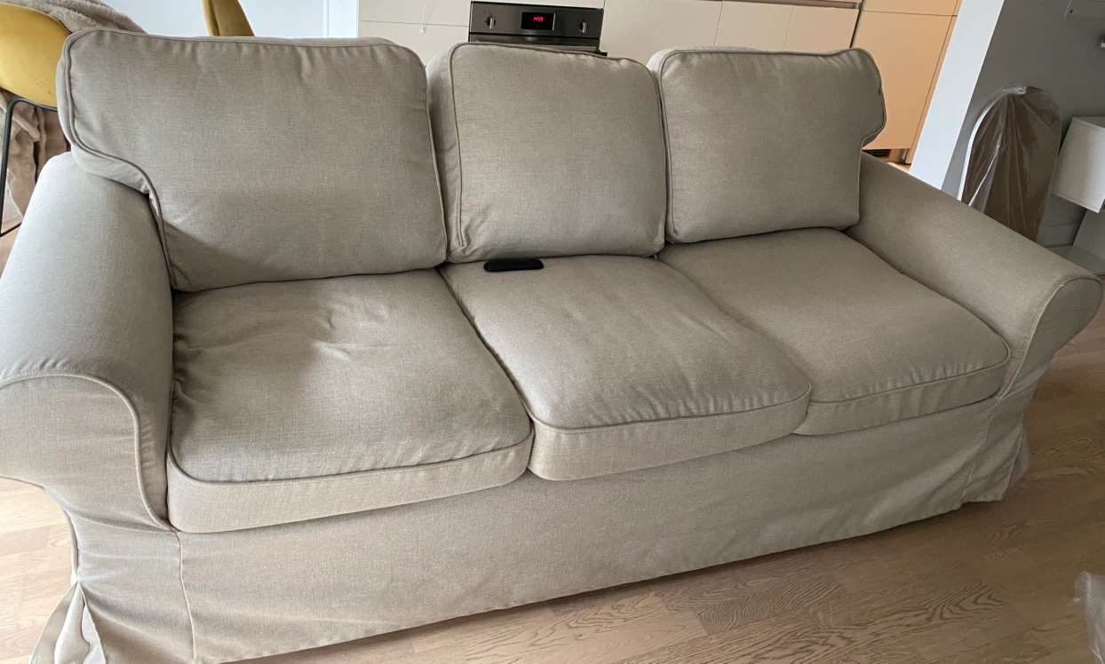 Light Beige 3-Seater IKEA Uppholder Sofa