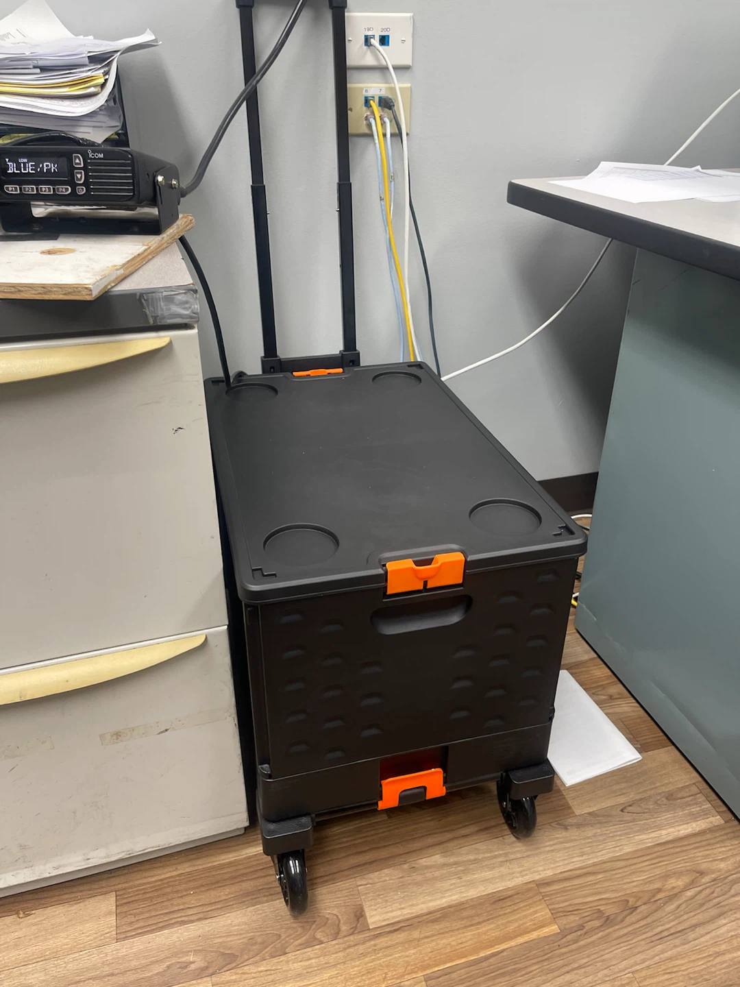 Black Rolling Utility Cart with Handle